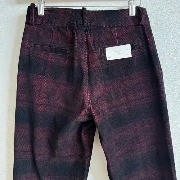 AG The Elvie Black and Red Plaid High Rise Crop Trouser Pants Women's 27 NWT - Picture 6 of 10